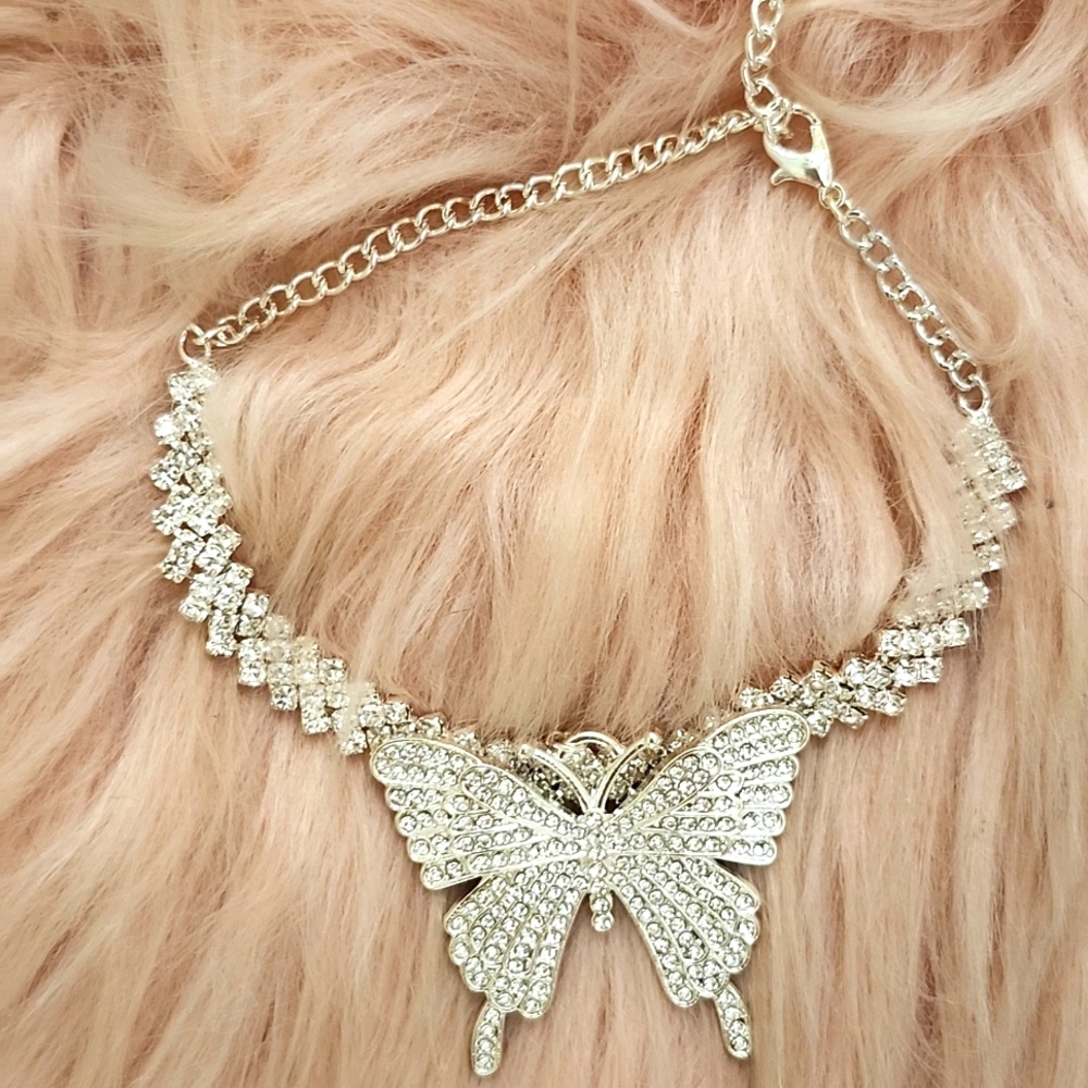 Brand New FASHION NOVA RHINESTONE BUTTERFLY ANKLET